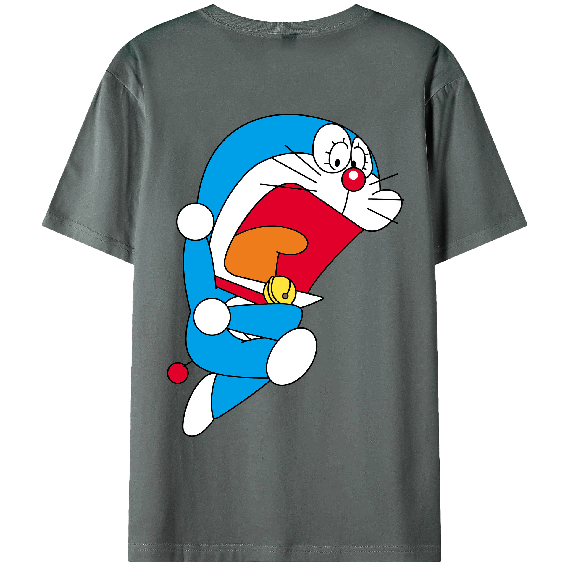 （画像用） ドラえもん Doraemon 綿100％ メンズ半袖Tシャツ（バックプリント） 通気性